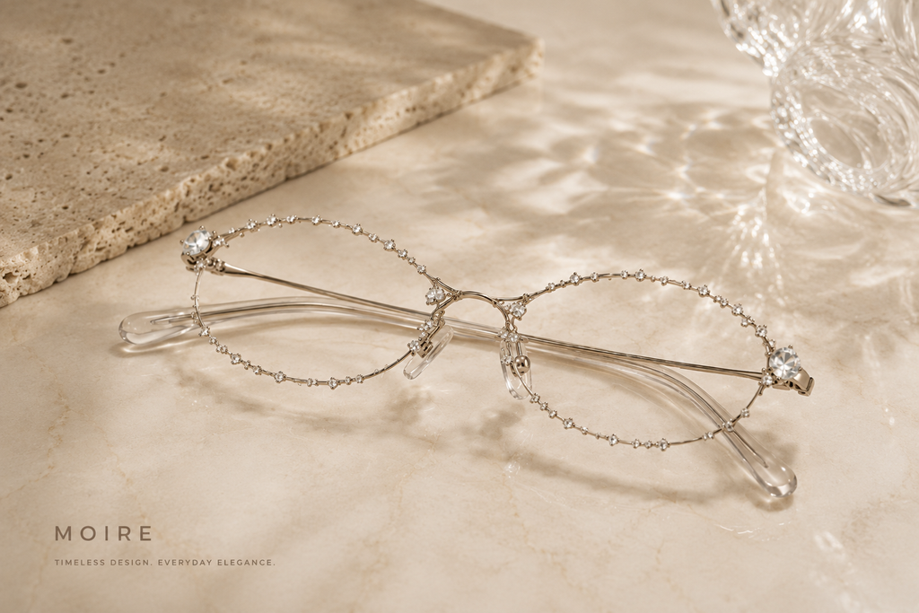 Celeste Crystal Rimless Frame
