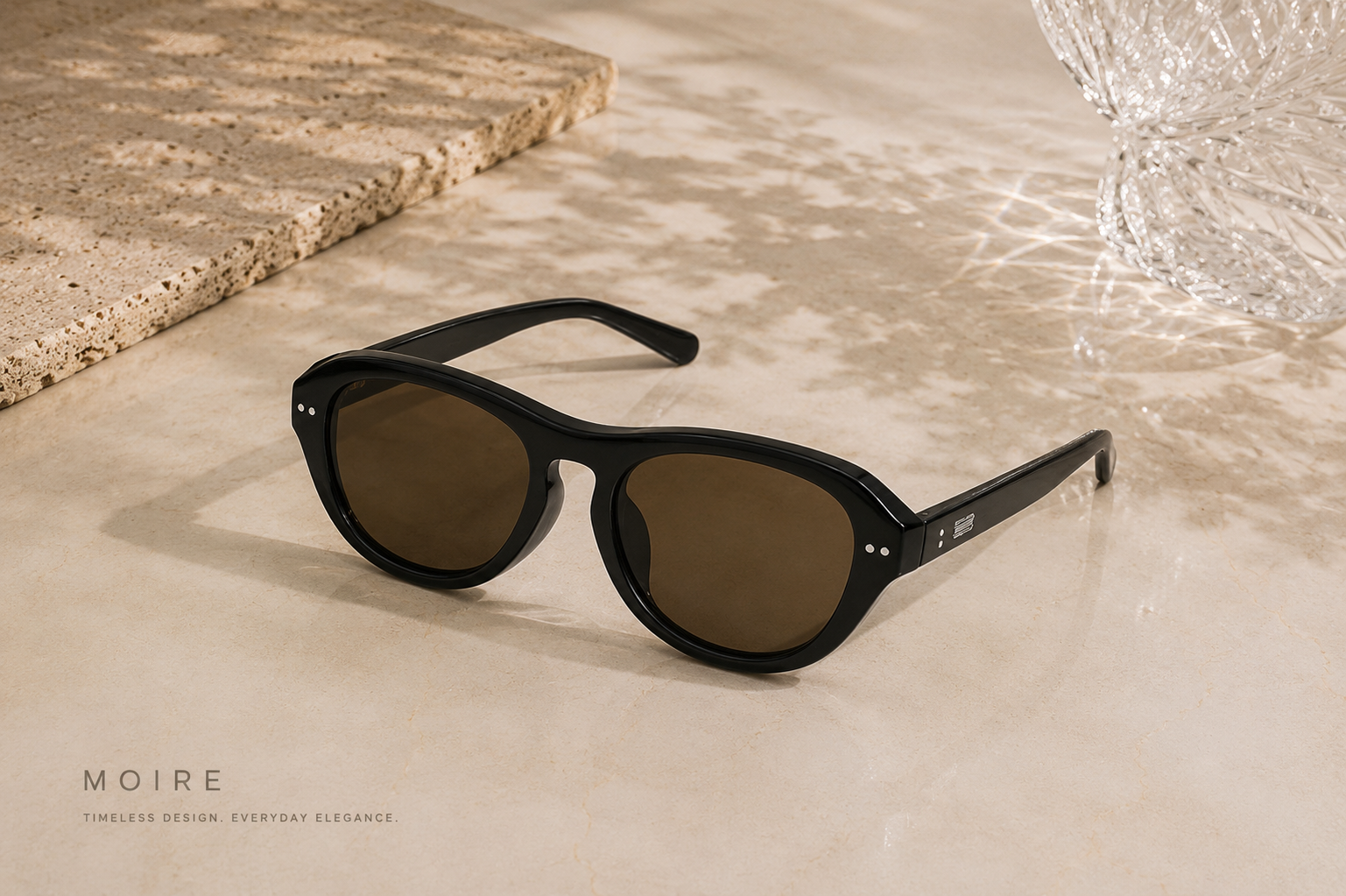 Noir Oval Sunglasses