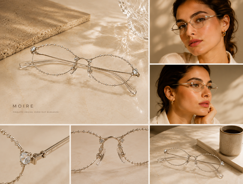 Celeste Crystal Rimless Frame