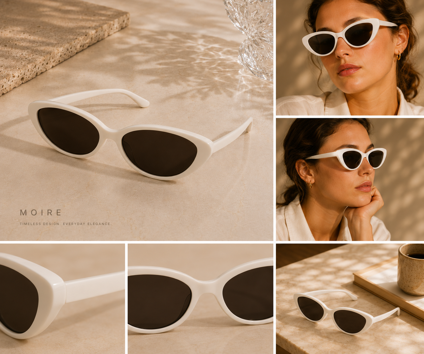 Luna Ivory Cat Eye Sunglasses