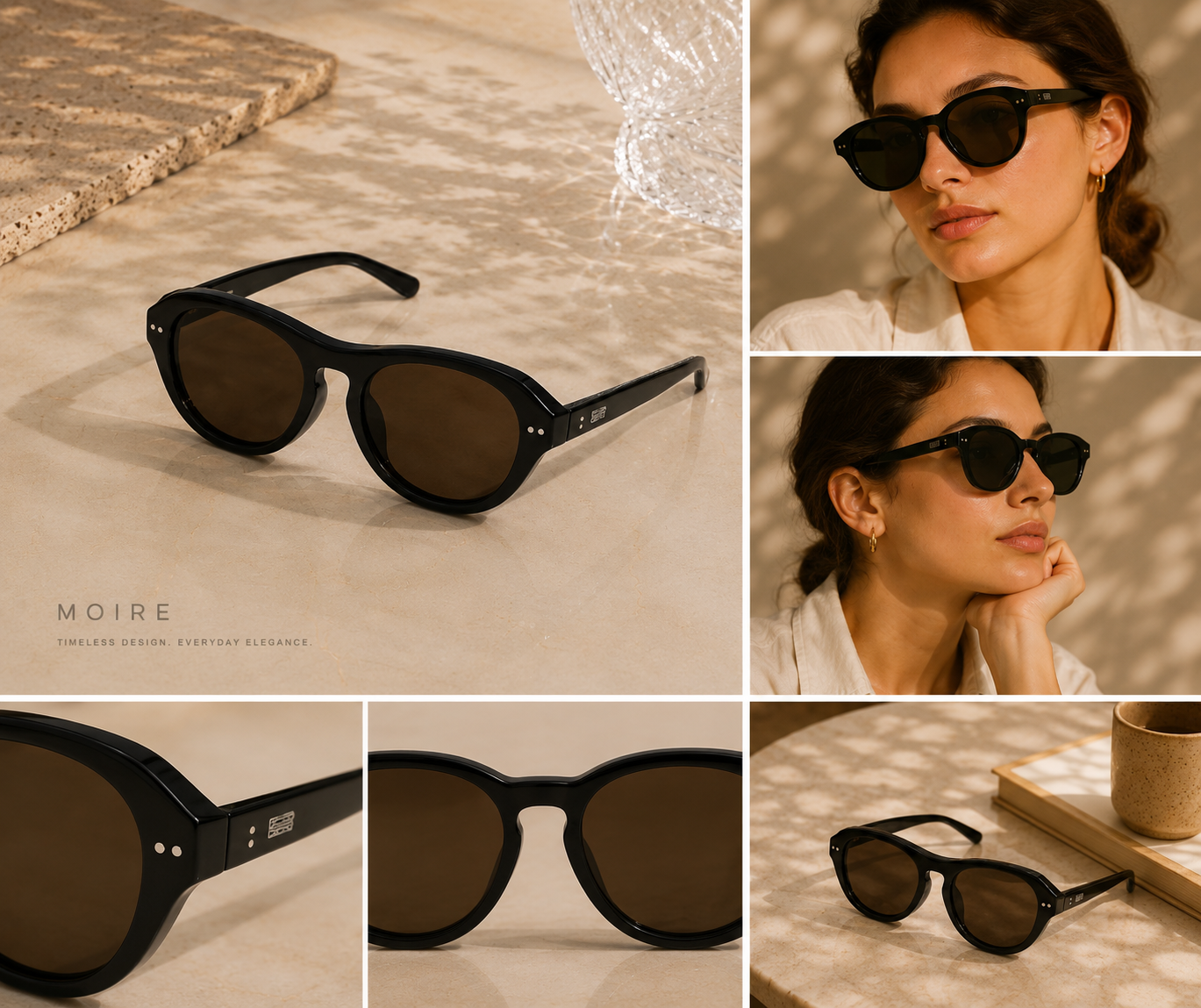 Noir Oval Sunglasses